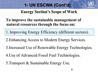 Day1 session 2 : UN-ESCWA Activities in Support of the Development and Implementation of the Energy Efficiency Directive in the Arab Region 