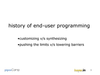 history of end-user programming customizing v/s synthesizing pushing the limits v/s lowering barriers 