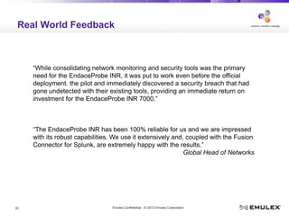 Network Forensics for Splunk, an Emulex presentation | PPT