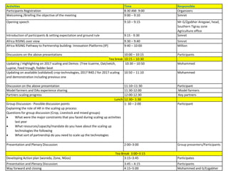 Africa RISING Project Key Partners Meeting and Field Visit to Intervention Areas, Maychew, Tigray, 13-14 May 2018