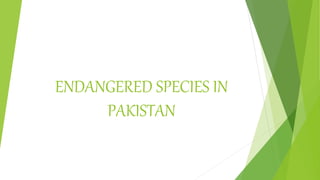 ENDANGERED SPECIES IN
PAKISTAN
 