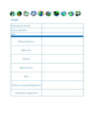 Endangered Animal Database | DOCX