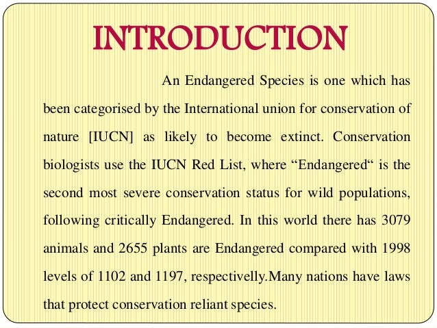 develop a thesis statement on the topic of saving endangered animals