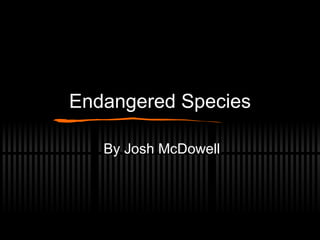 Endangered Species By Josh McDowell 