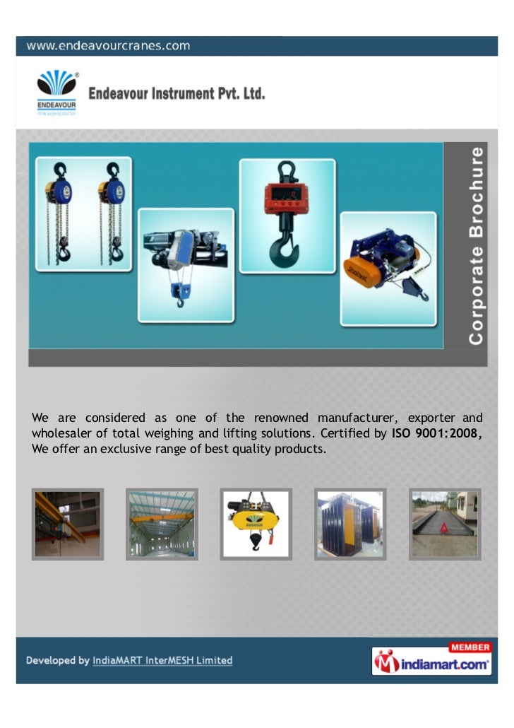 Endeavour Instrument Private Limited, Ahmedabad, Weighing & Lifting