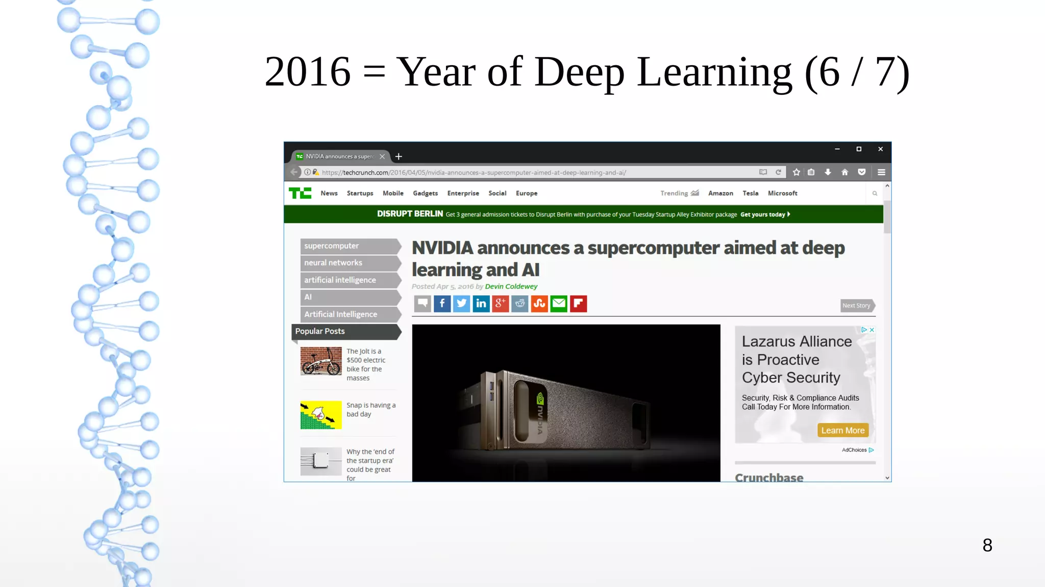 8
2016 = Year of Deep Learning (6 / 7)
 