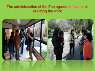The administration of the Zoo agreed to help us in
realizing the work
 