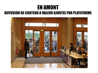EN AMONT
DIFFUSION DE CONTENU A VALEUR AJOUTEE PAR PLATEFORME




             http://www.facebook.com/YouCanDanceNT1
 