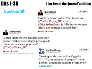 Dès J-30   Live Tweet des jours d’audition
 