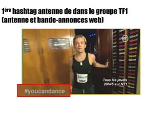 1ère hashtag antenne de dans le groupe TF1
(antenne et bande-annonces web)
 