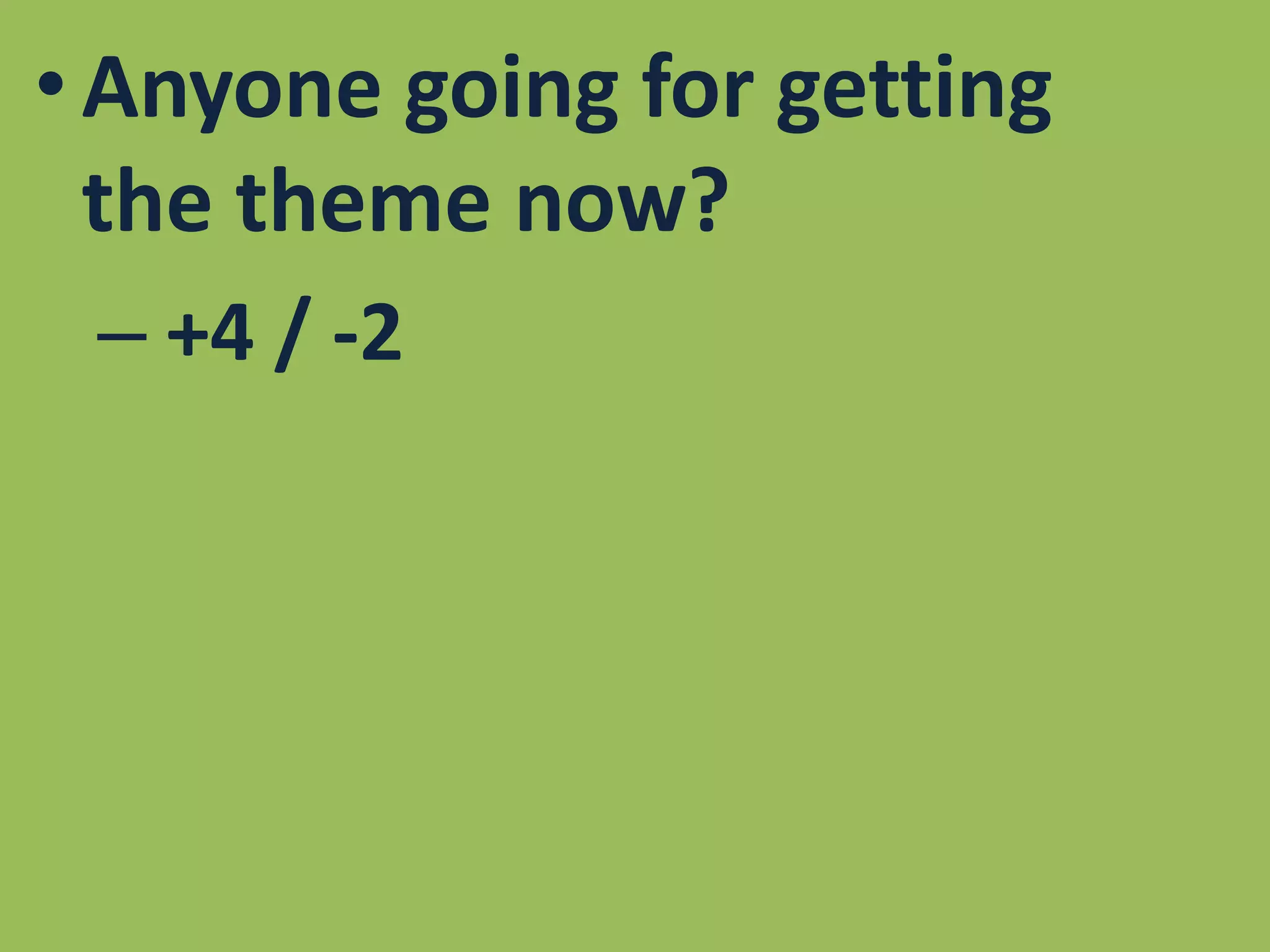 Anyone going for getting the theme now? +4 / -2