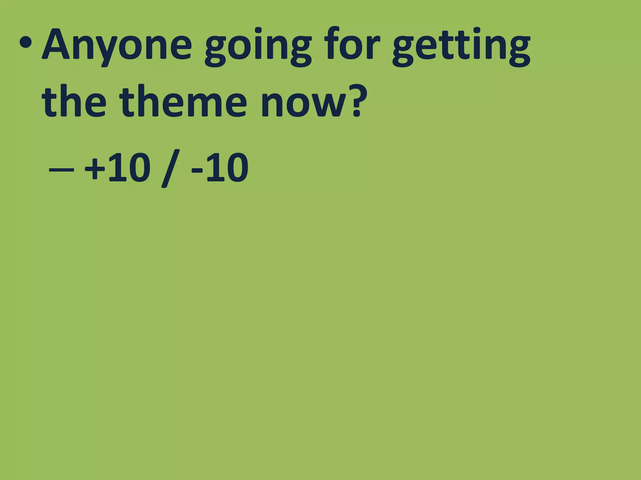 Anyone going for getting the theme now? +10 / -10