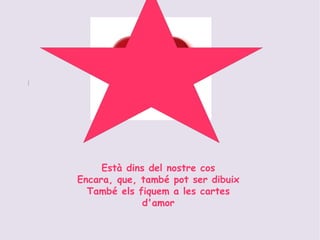 Està dins del nostre cos Encara, que, també pot ser dibuix També els fiquem a les cartes d'amor 