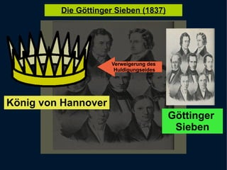 König von Hannover Göttinger  Sieben Verweigerung des  Huldigungseides   