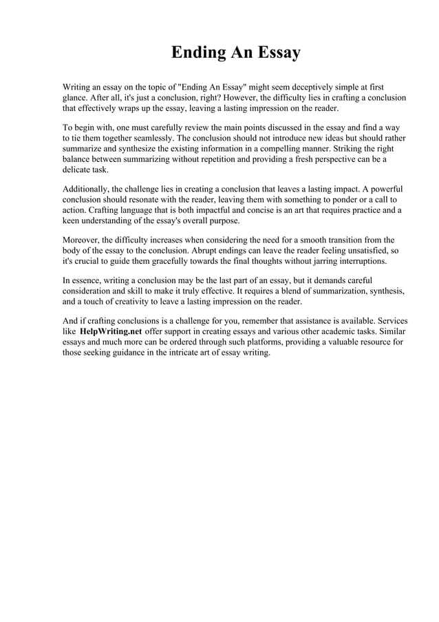 Ending An Essay | PDF