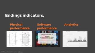 Endings indicators.
Analytics
Software
performance
Physical


performance
andEnd. Joe Macleod. @mrmacleod andEnd.co
 