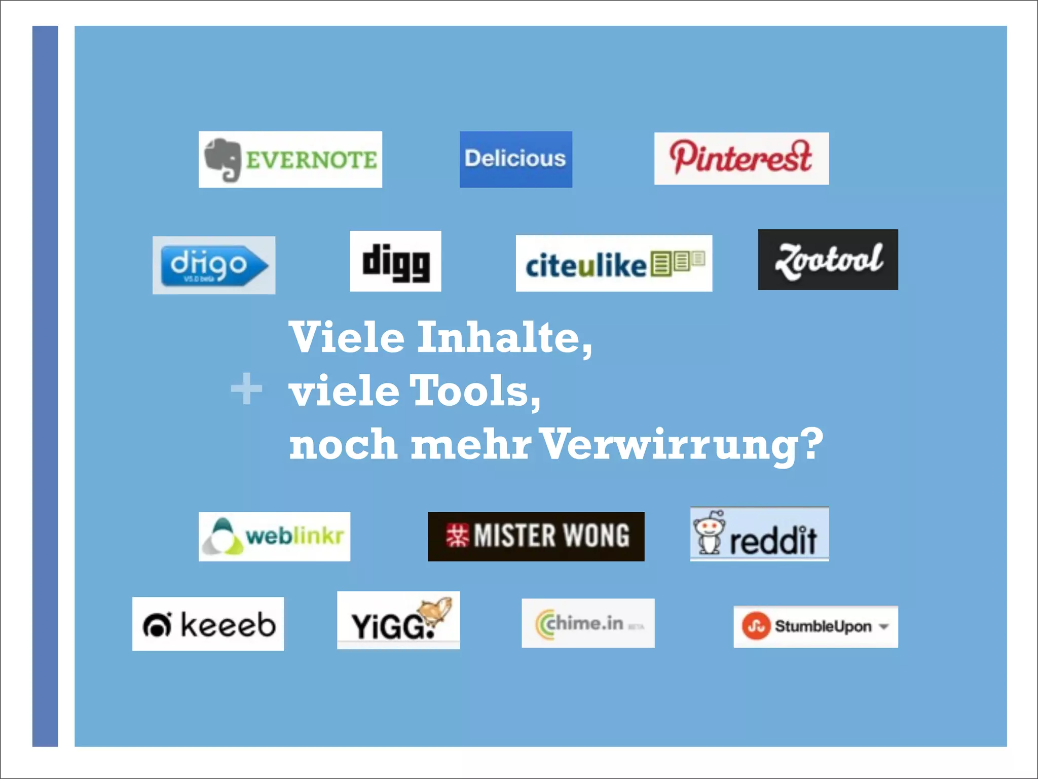 Viele Inhalte,
+   viele Tools,
    noch mehr Verwirrung?
 