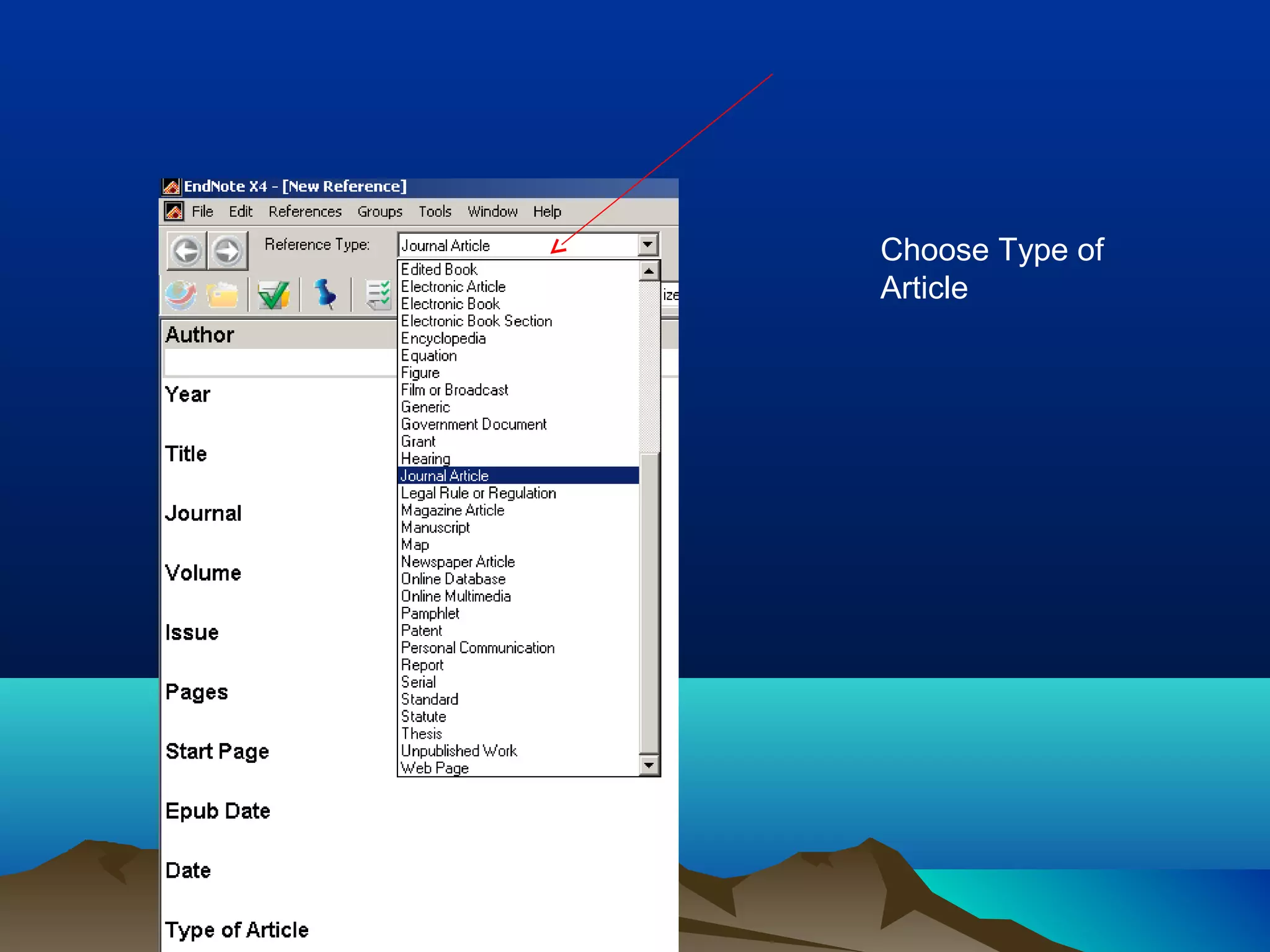 Choose Type of
Article
 