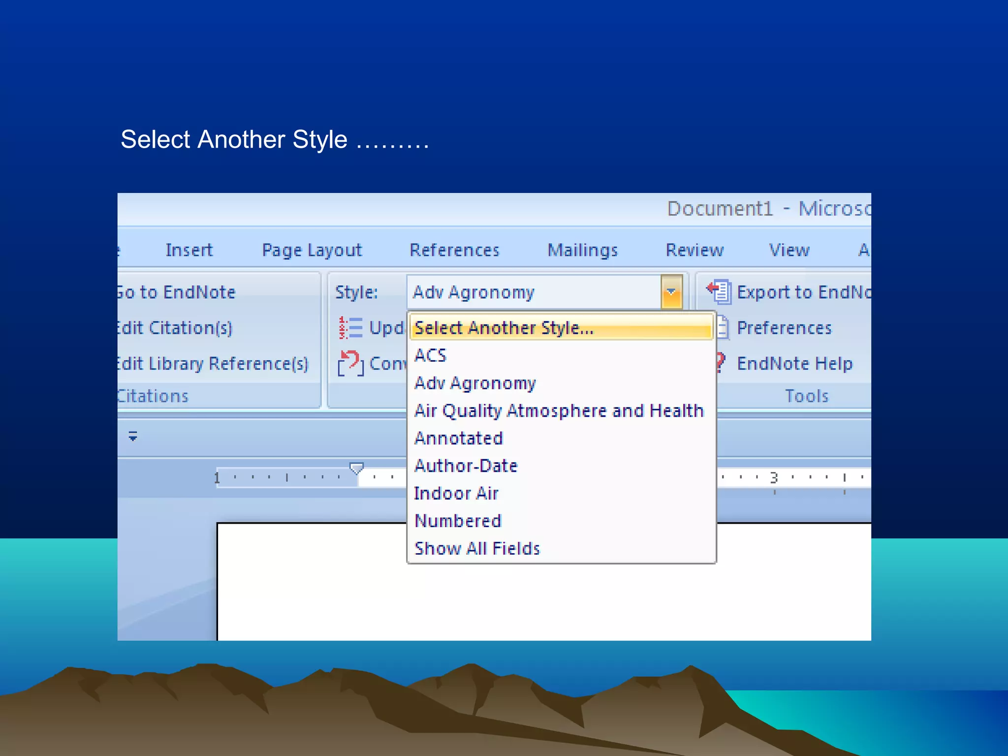 Select Another Style ………
 
