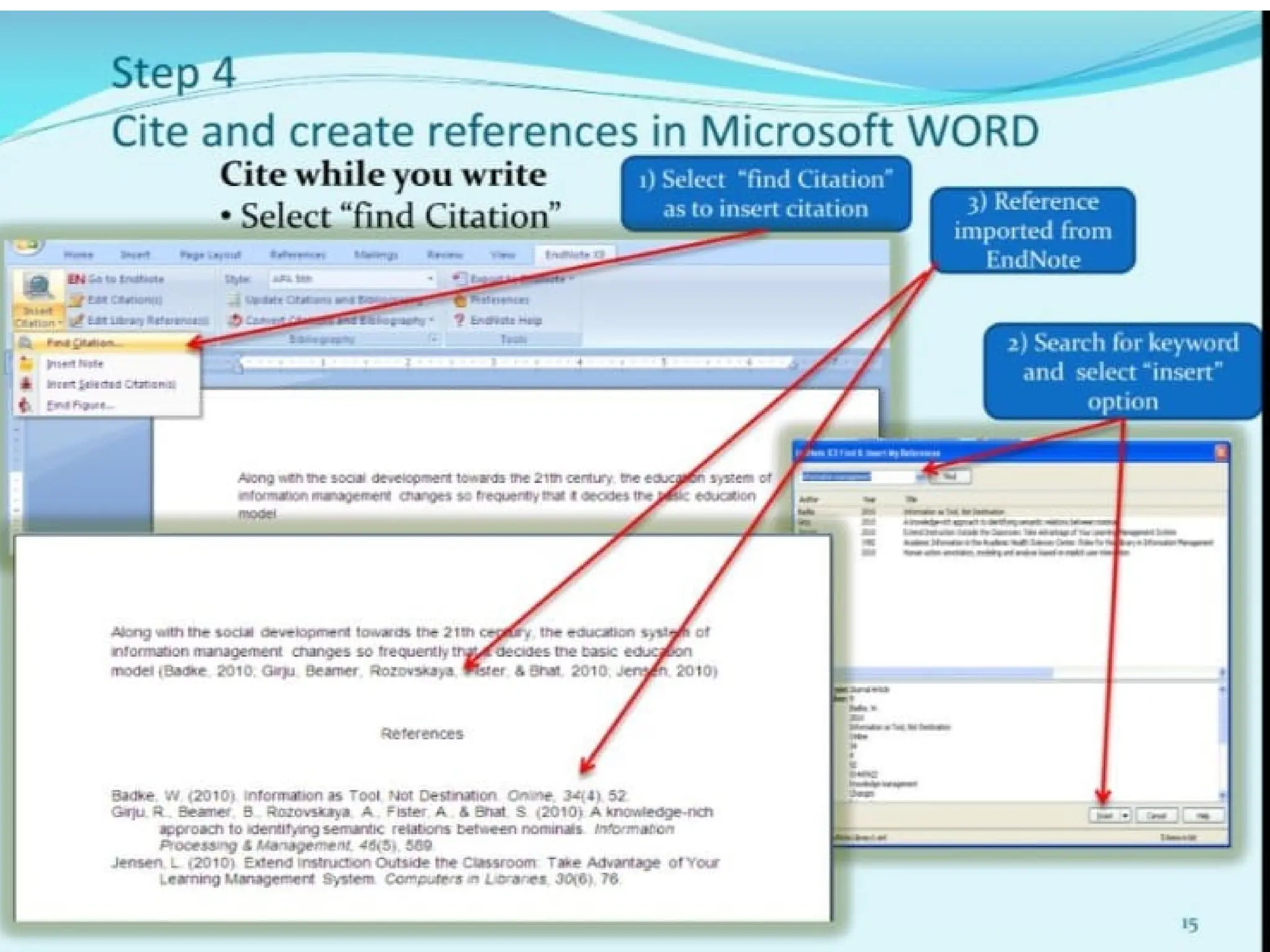 ENDNOTE refrencing how to do step by step..