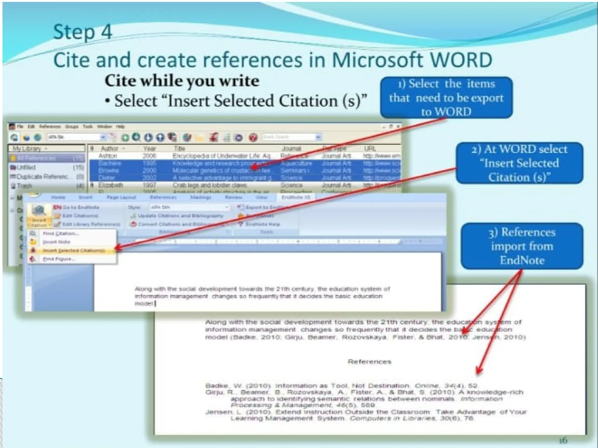 ENDNOTE refrencing how to do step by step..