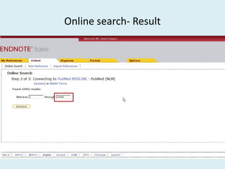 Online search- Result
 