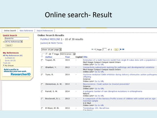 Online search- Result
 
