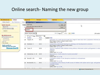 Online search- Naming the new group
 