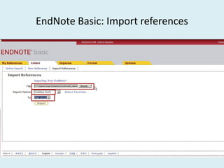 EndNote Basic: Import references
 