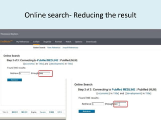 Online search- Reducing the result
 