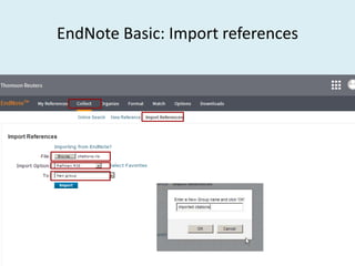 EndNote Basic: Import references
 