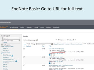 EndNote Basic: Go to URL for full-text
 