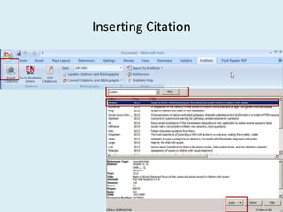 Inserting Citation
 