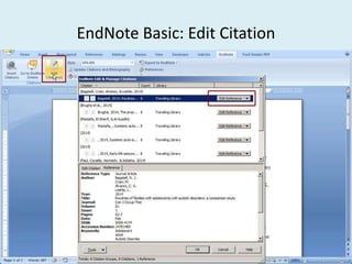 EndNote Basic: Edit Citation
 
