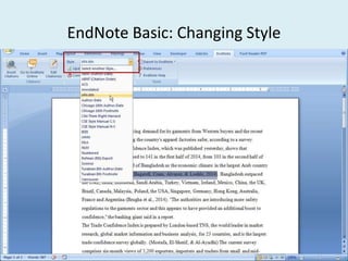 EndNote Basic: Changing Style
 