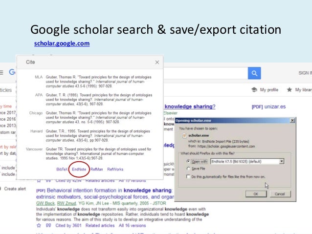 how to use endnote with google scholar
