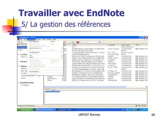 Travailler avec EndNote   5/ La gestion des références 