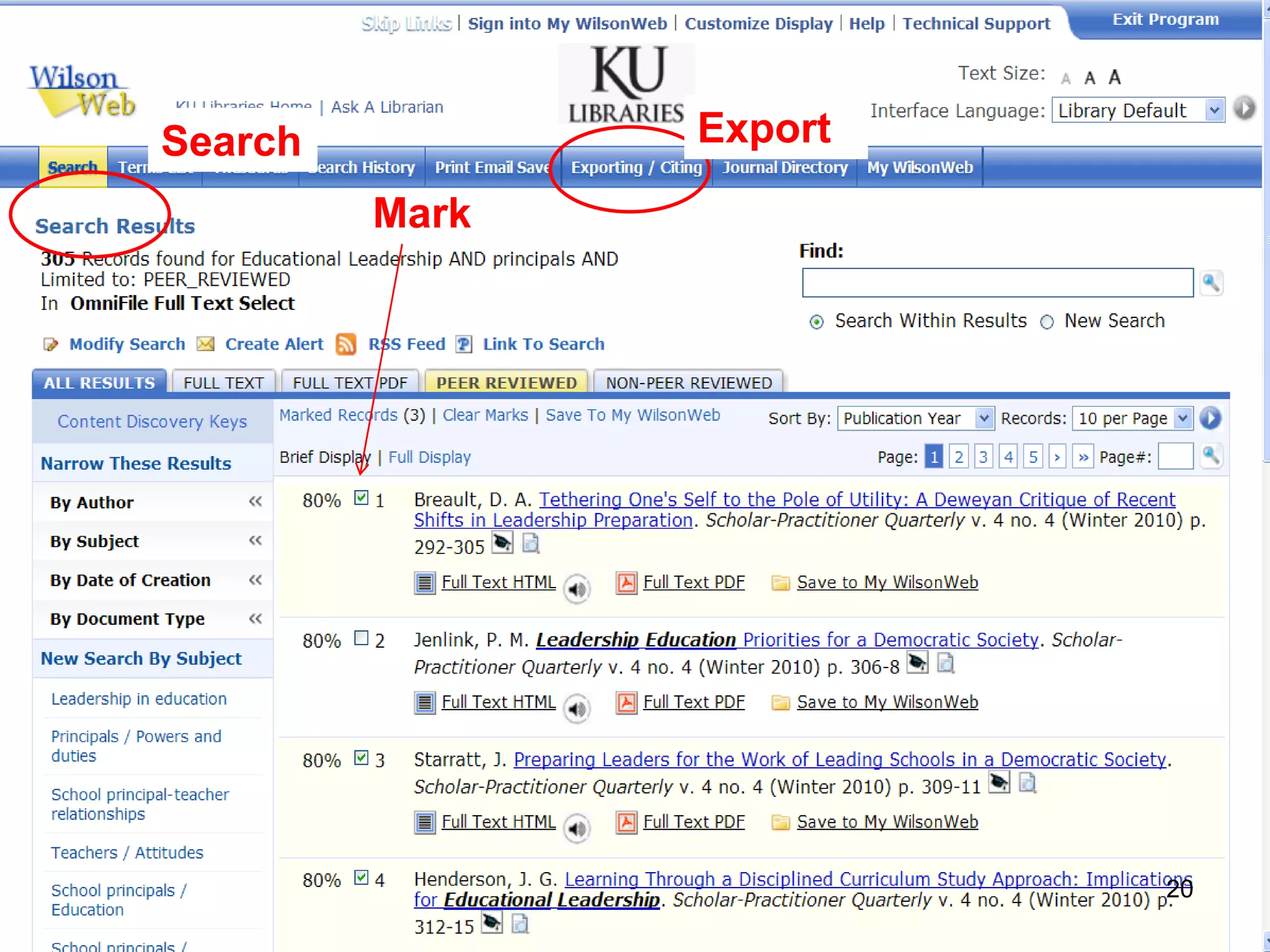 Search          Export

         Mark




                         20
 