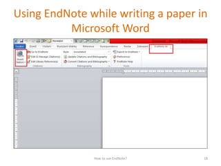 endnote x7 training endnote x7 training