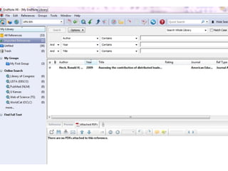 Researching
and
Exporting
References
from Databases
48
 