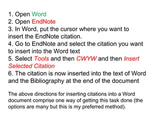 1. Open EndNote library
2. Open KU Libraries Homepage
http://www.lib.ku.edu
3. Click Articles and Databases
4. Select an individual database
Note: if you would like a refresher on literature searches, send me
an email and we’ll make an appointment. Lissa llord@ku.edu
50
 
