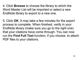 62
2nd
Database to look at:
OmniFile full text select
Provides indexing, abstracting and
full-text content to journal articles in
a variety of disciplines.
 