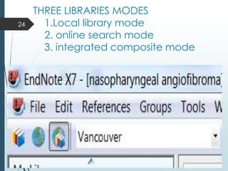 THREE LIBRARIES MODES
1.Local library mode
2. online search mode
3. integrated composite mode
24
 