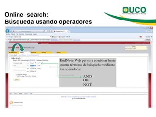 Online search:
Búsqueda usando operadores
 