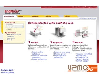 EndNote Web
Orthophonistes
 