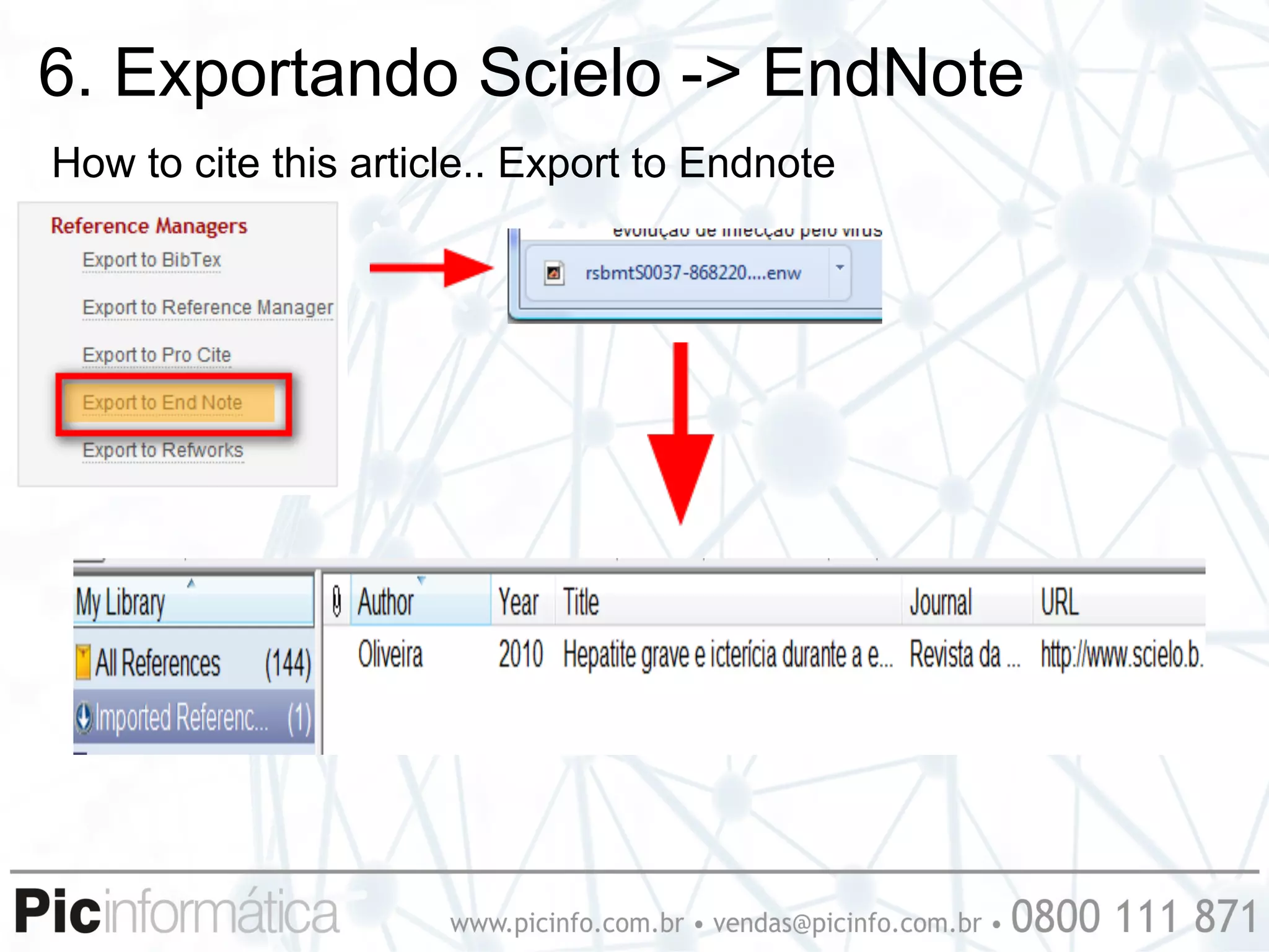 6. Exportando Scielo -> EndNote
How to cite this article.. Export to Endnote
 