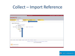 Collect – Import Reference
 