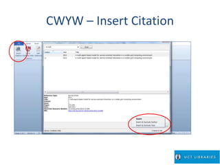 CWYW – Insert Citation
 