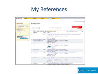 My References
 