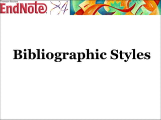 Bibliographic Styles 
